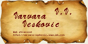 Varvara Vesković vizit kartica